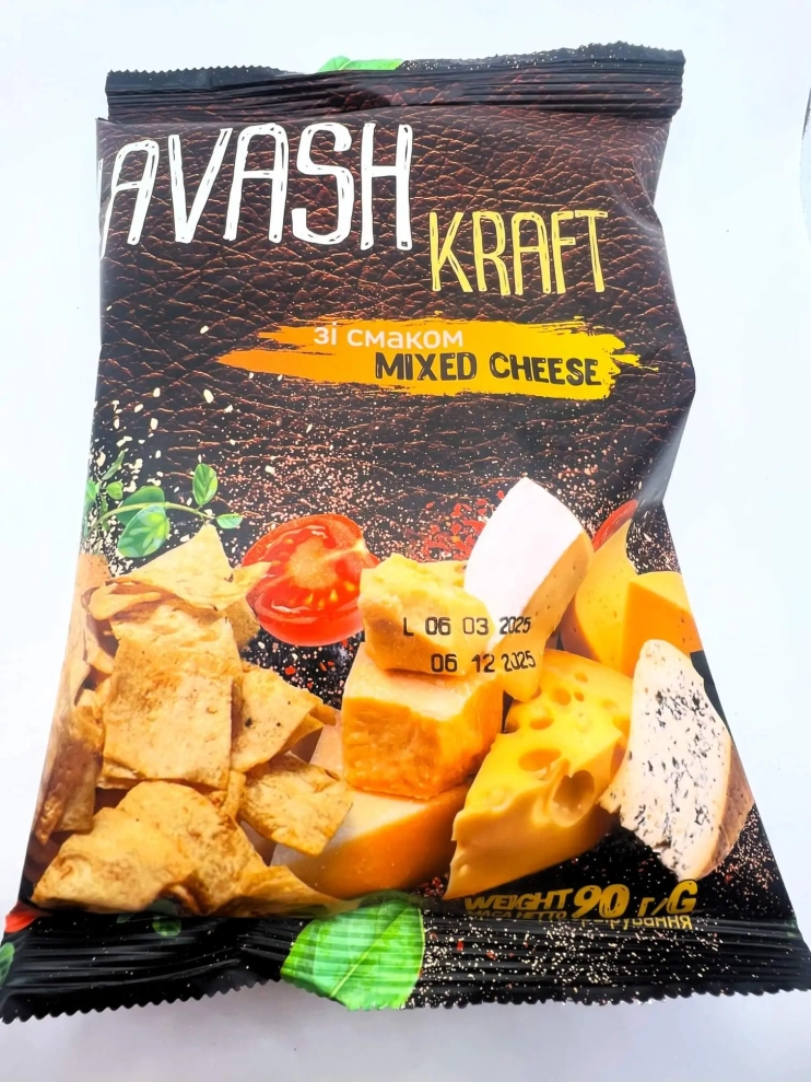 Чіпси з лаваша мікс сирів 90g. 